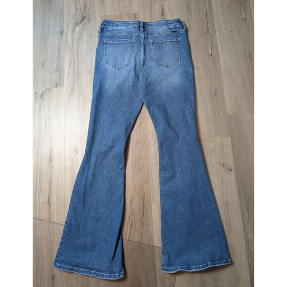 Kancan Blue Jeans Size 29X32 Flare High Rise Distressed Stretch - Picture 4 of 11